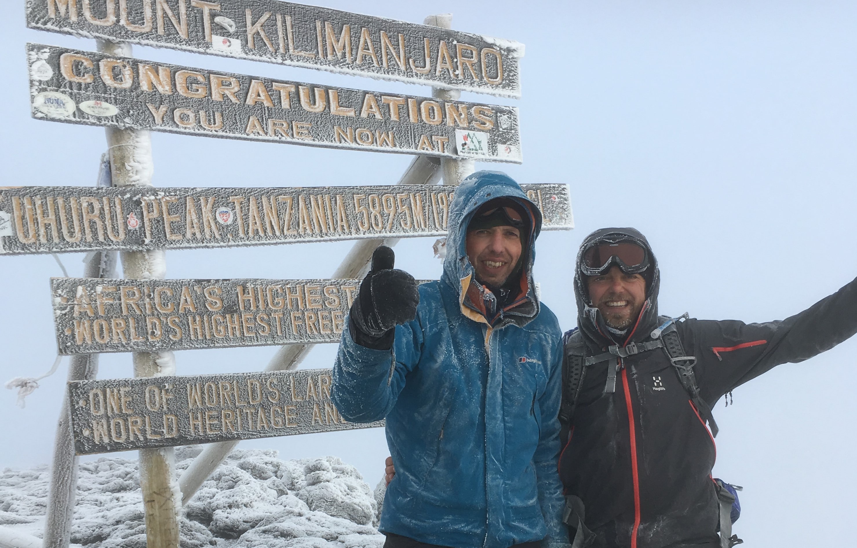 Arjan Hartemink en Robbert van der Pluijm op de Kilimanjaro Arjan Hartemink en Robbert van der Pluijm op de Kilimanjaro
